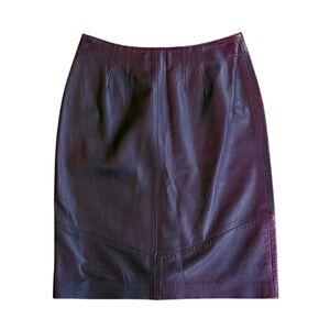 EREZ I.magnin Vintage Bordeaux Wine Leather Skirt